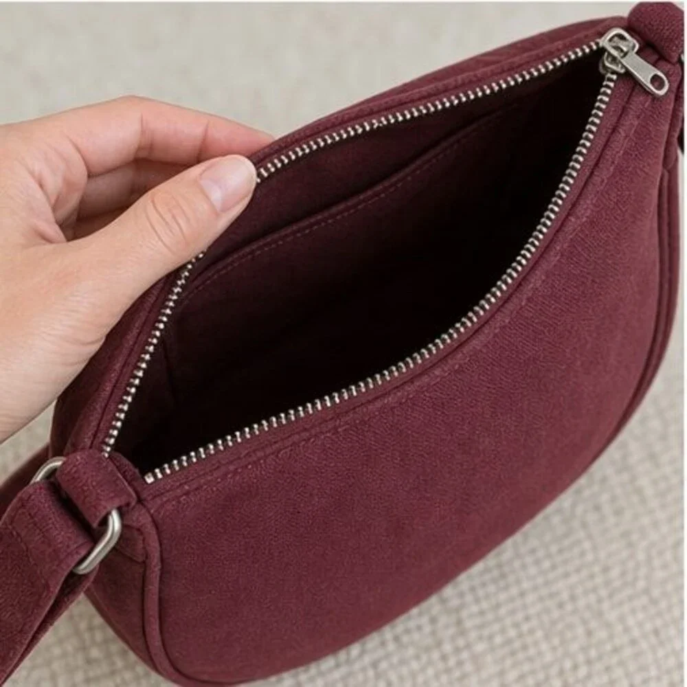 Merlot Nylon Crossbody Bag